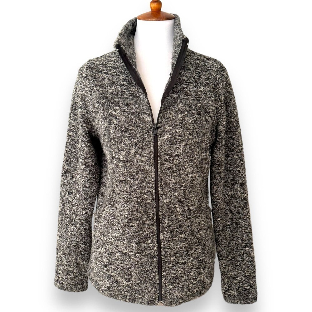 prAna Gray Heathered Kharma Full Zip Sweater Jacket Size Medium